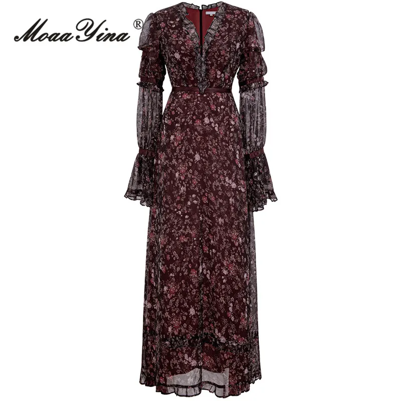 MoaaYina Spring Fashion Designer Vintage Print Party Dress Women's V Neck Lantern Long Sleeve Ruffles High Waist Slim Long Dress
MoaaYina Spring Fashion Designer Vintage Print Party Dress Women's V Neck Lantern Long Sleeve Ruffles High Waist Slim Long Dress