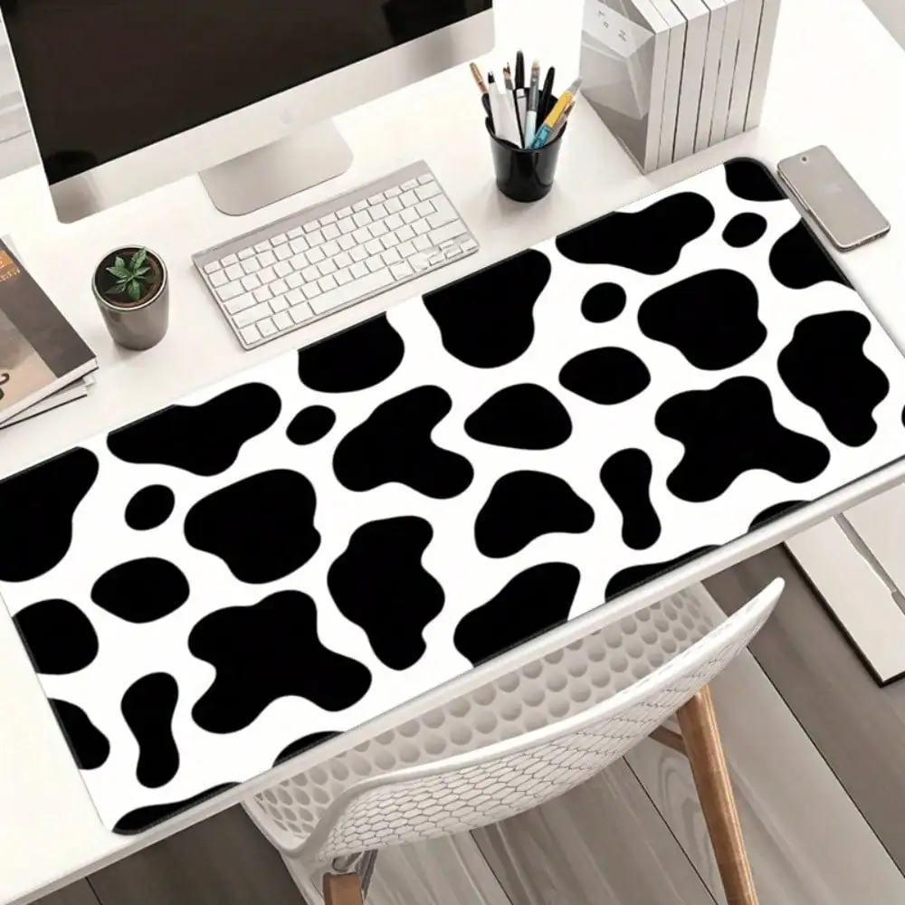 Minimalist Cow Pattern Gaming Extended Desk Mat- Spacious Non-Slip Rubber Desk Pad With Sewn Edges, Black And White Spot Pattern, Sleek Surface For Office And Home Decoration, Ideal For Gamers And Professionals, Keyboard
Minimalist Cow Pattern Gaming Extended Desk Mat- Spacious Non-Slip Rubber Desk Pad With Sewn Edges, Black And White Spot Pattern, Sleek Surface For Office And Home Decoration, Ideal For Gamers And Professionals, Keyboard