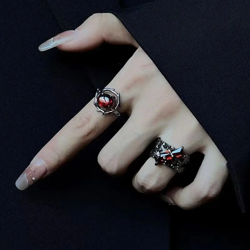 Adjustable Jewelry Accessories Valentine's Day Gift Open Ring Punk Ring Geometric Ring Finger Buckle Red Gem Jewelry
Adjustable Jewelry Accessories Valentine's Day Gift Open Ring Punk Ring Geometric Ring Finger Buckle Red Gem Jewelry