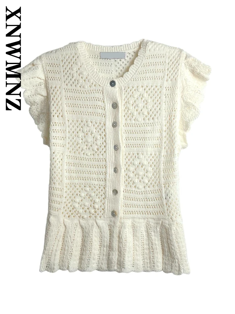 XNWMNZ 2025 Summer New Women Clothing Vintage Casual Sleeveless Hollow Out Knit Pullover Fashion Woman White Coat Commuting Top
XNWMNZ 2025 Summer New Women Clothing Vintage Casual Sleeveless Hollow Out Knit Pullover Fashion Woman White Coat Commuting Top