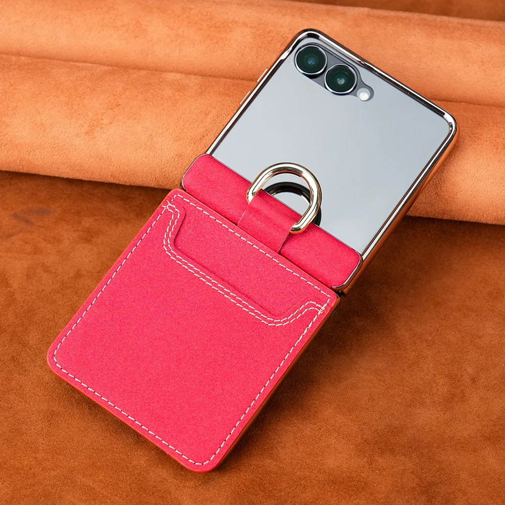 Genuine Leather & Tempered Glass Film Case For Samsung Galaxy Z Flip 6 7 Case For Samsung Z Flip6 Flip7 Casing With Card Pocket
Genuine Leather & Tempered Glass Film Case For Samsung Galaxy Z Flip 6 7 Case For Samsung Z Flip6 Flip7 Casing With Card Pocket
