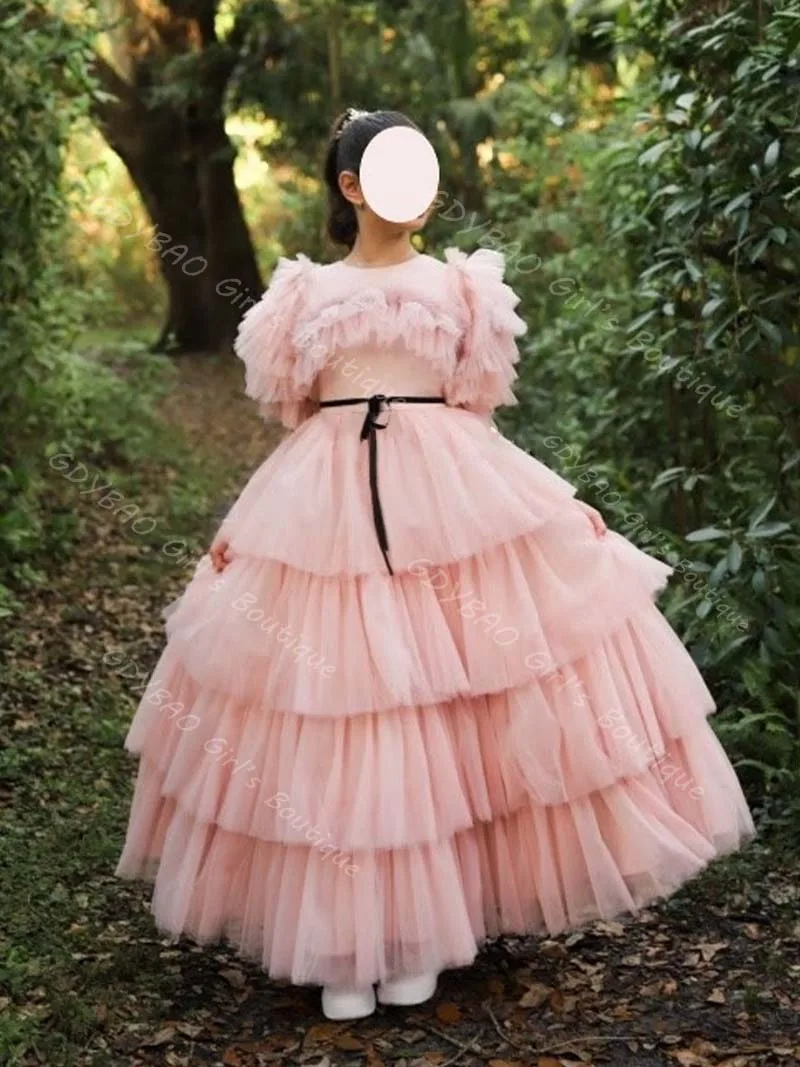 Customized Girls Princess Dress Tiered Tulle Wedding Party Flower Girl Dress With Ribbon Floor_Length Pageant Communion Gown
Customized Girls Princess Dress Tiered Tulle Wedding Party Flower Girl Dress With Ribbon Floor_Length Pageant Communion Gown