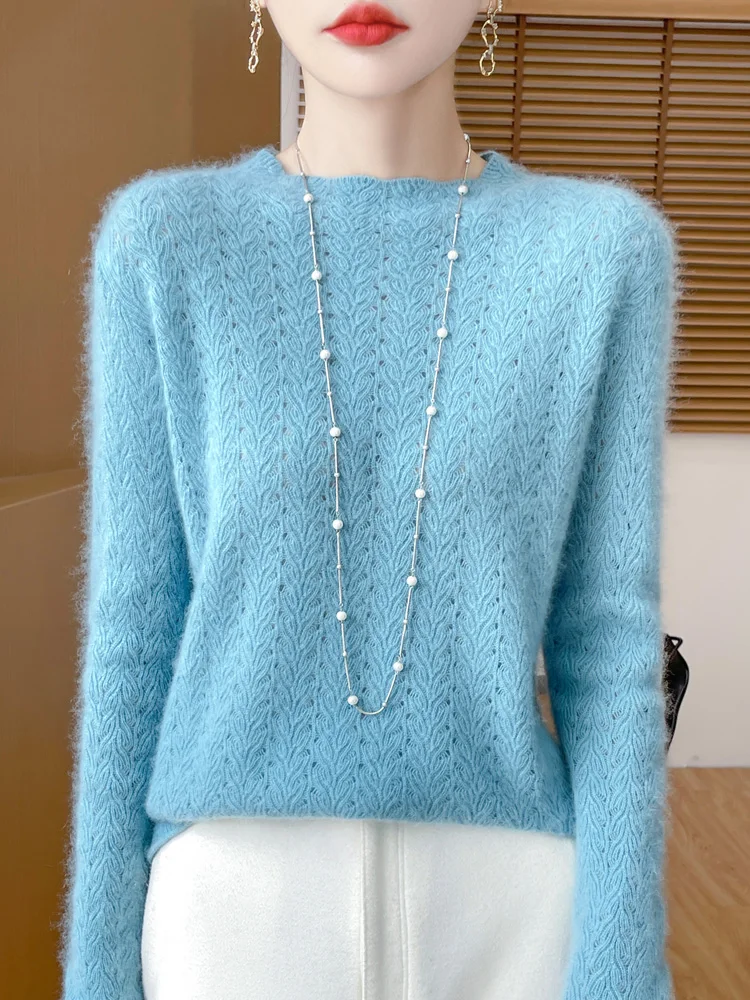 100% Pure Wool Sweaters Women's Crew-Neck Jacquard Knit Pullover Fashion Loose Hollow-out Sweater Autumn Winter New Base Shirts
100% Pure Wool Sweaters Women's Crew-Neck Jacquard Knit Pullover Fashion Loose Hollow-out Sweater Autumn Winter New Base Shirts