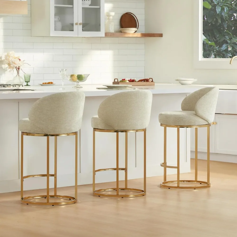 Counter Height Bar Stool, Swivel Barstools Set of 2, Upholstered Barstools with Backs, Metal Base,26.8" Seat Height.
Counter Height Bar Stool, Swivel Barstools Set of 2, Upholstered Barstools with Backs, Metal Base,26.8" Seat Height.