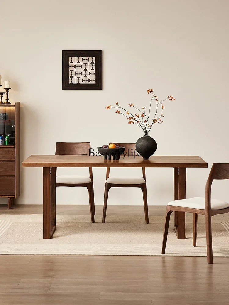 Solid wood dining table 1.6 meters modern simple North American black walnut large board table
Solid wood dining table 1.6 meters modern simple North American black walnut large board table