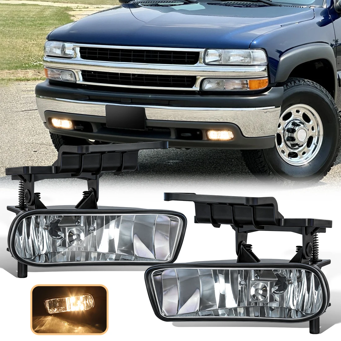 For Chevrolet Silverado 1999-2002 Suburban Tahoe 2000-2006 Halogen Fog Lamp Daytime Running Light Front Bumper Driving Light 12V
For Chevrolet Silverado 1999-2002 Suburban Tahoe 2000-2006 Halogen Fog Lamp Daytime Running Light Front Bumper Driving Light 12V