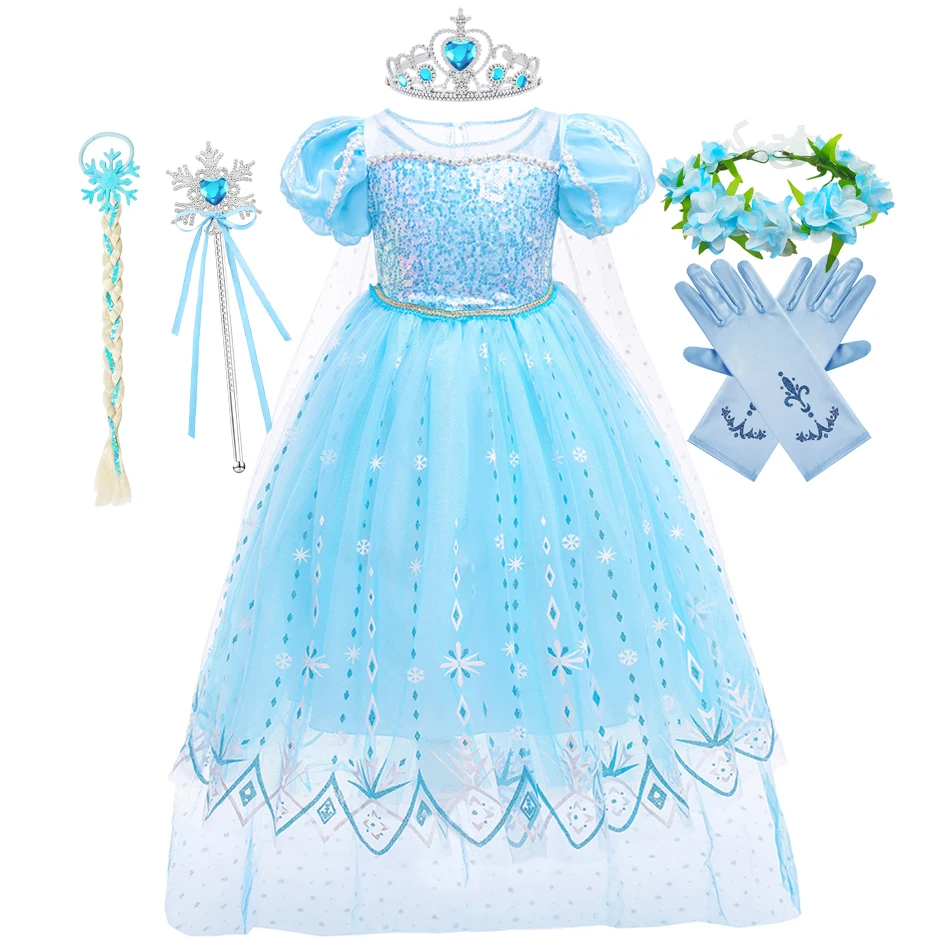Frozen Girls Dress Elsa Princess Cosplay Costume Kid Fancy Children Gowns Vestidos Snow Queen Sequins Puff Sleeves 2-10Y
Frozen Girls Dress Elsa Princess Cosplay Costume Kid Fancy Children Gowns Vestidos Snow Queen Sequins Puff Sleeves 2-10Y