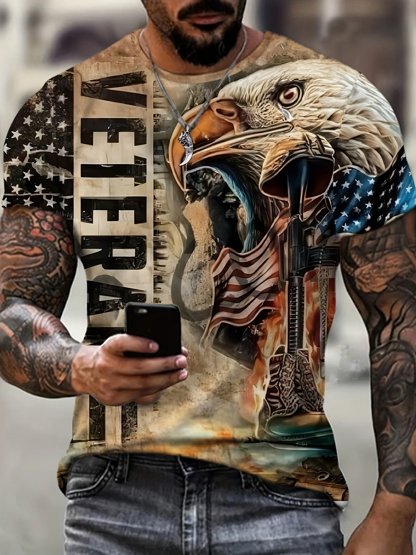 Футболка больших размеров с круглым вырезом и графическим принтом орла — мягкий легкий эластичный полиэстер, которую можно стирать в машине, полупрозрачная трикотажная ткань
Футболка больших размеров с круглым вырезом и графическим принтом орла — мягкий легкий эластичный полиэстер, которую можно стирать в машине, полупрозрачная трикотажная ткань