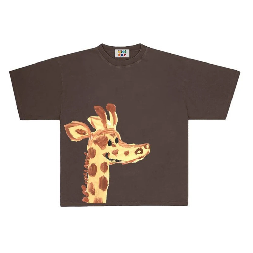 Summer New Men's Giraffe Graphic Short-Sleeved T-Shirt American Retro Fashion Trend Street Loose Breathable Niche Men's Tops
Summer New Men's Giraffe Graphic Short-Sleeved T-Shirt American Retro Fashion Trend Street Loose Breathable Niche Men's Tops
