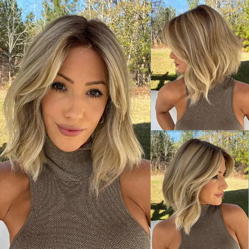 Daily Wear Soft HD Lace Wigs Short Bob Blonde Lace Frontal Wig for Women Ash Blonde Highlights Wig on Grid Fashion Synthetic wig
Daily Wear Soft HD Lace Wigs Short Bob Blonde Lace Frontal Wig for Women Ash Blonde Highlights Wig on Grid Fashion Synthetic wig