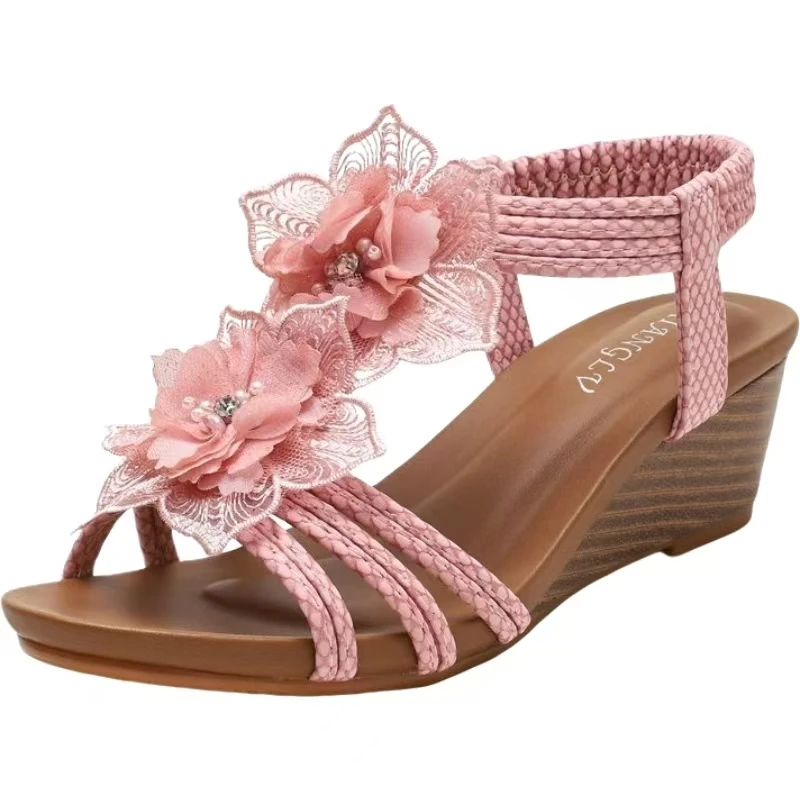 Women Bohemian Style Flower Wedges Sandal Summer New Soft sole Non Slip Open Toe Light Slip On Big Size Vacation Beach Sandals
Women Bohemian Style Flower Wedges Sandal Summer New Soft sole Non Slip Open Toe Light Slip On Big Size Vacation Beach Sandals