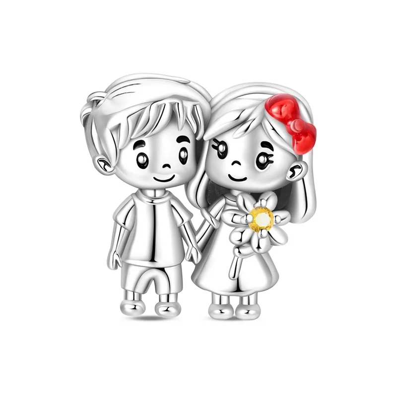 925 Sterling Silver Sweet Couple Charms Bead Shining Zircon Dangle Fit Original Bracelet DIY Women Wedding Engagement Jewelry
925 Sterling Silver Sweet Couple Charms Bead Shining Zircon Dangle Fit Original Bracelet DIY Women Wedding Engagement Jewelry
