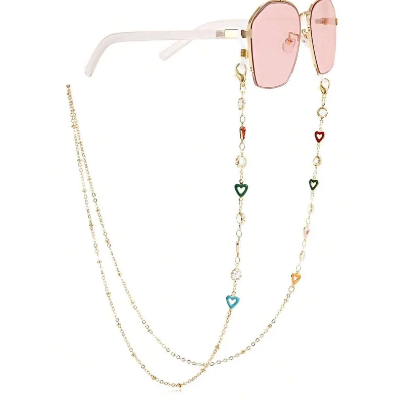 1PC-Handmade drip glaze colored love shape + diamond chain design, trendy women's glasses accessories
1PC-Handmade drip glaze colored love shape + diamond chain design, trendy women's glasses accessories
