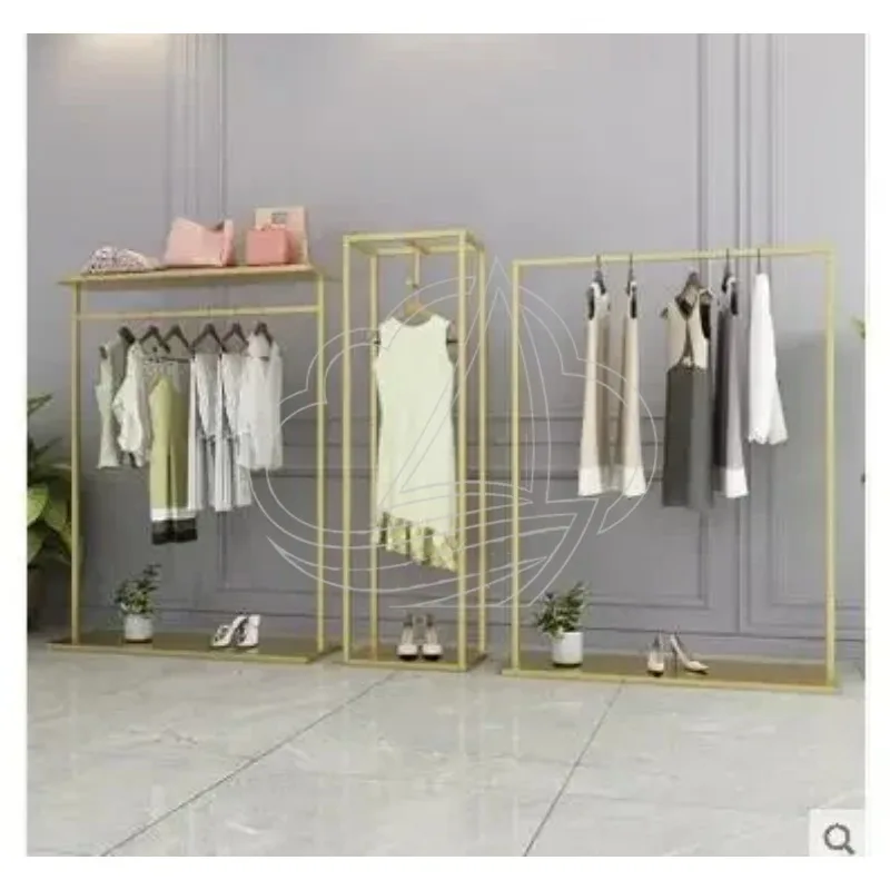 Durable Gold simple clothing rack clothing store display rack floor-to-floor hangers women's clothing store shelves iron clothes
Durable Gold simple clothing rack clothing store display rack floor-to-floor hangers women's clothing store shelves iron clothes