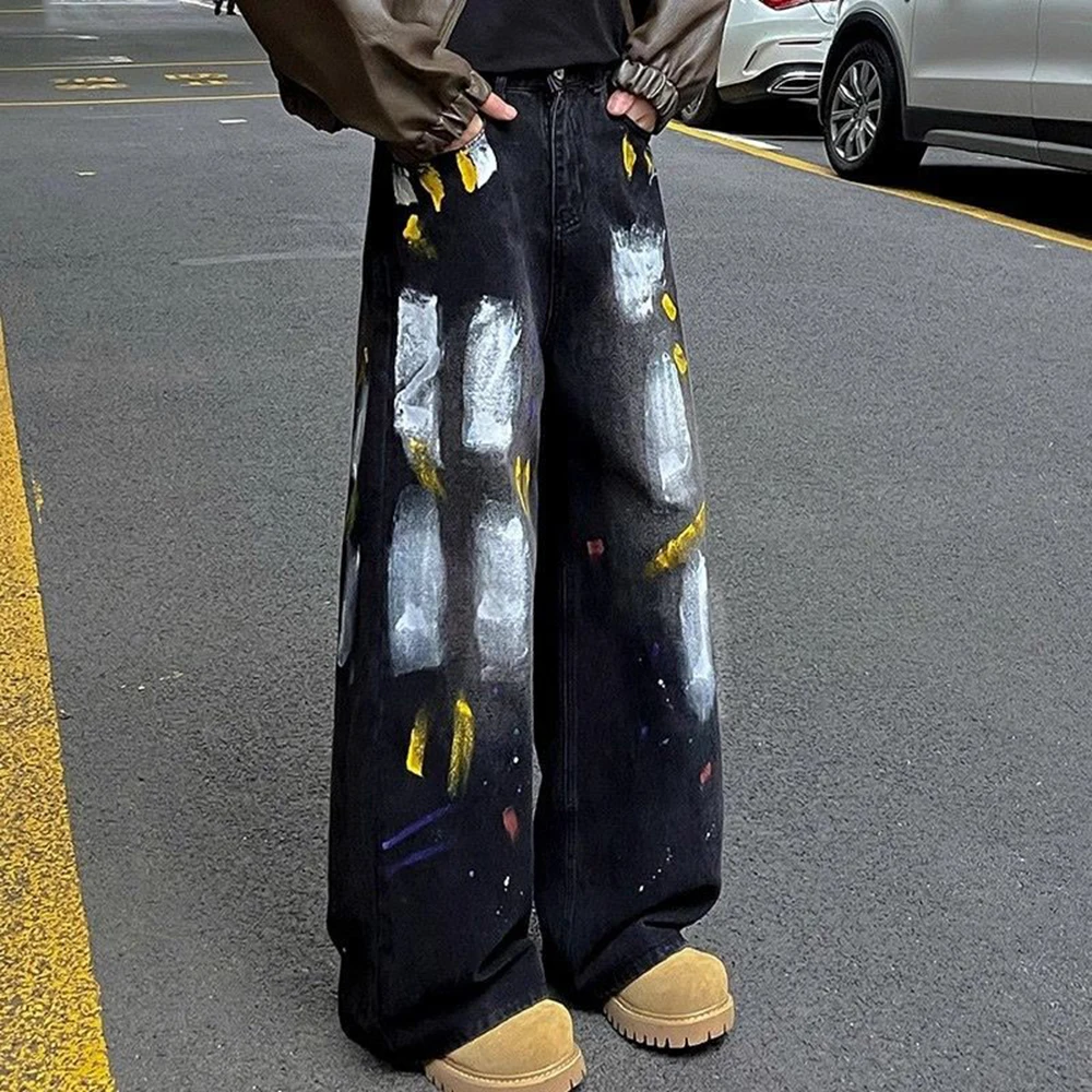 Men Jeans Graffiti Contrast Color Casual Pants Spring Streetwear Fashion Youth Campus Trousers Old Money Men'S Clothing 2025 New
Men Jeans Graffiti Contrast Color Casual Pants Spring Streetwear Fashion Youth Campus Trousers Old Money Men'S Clothing 2025 New
