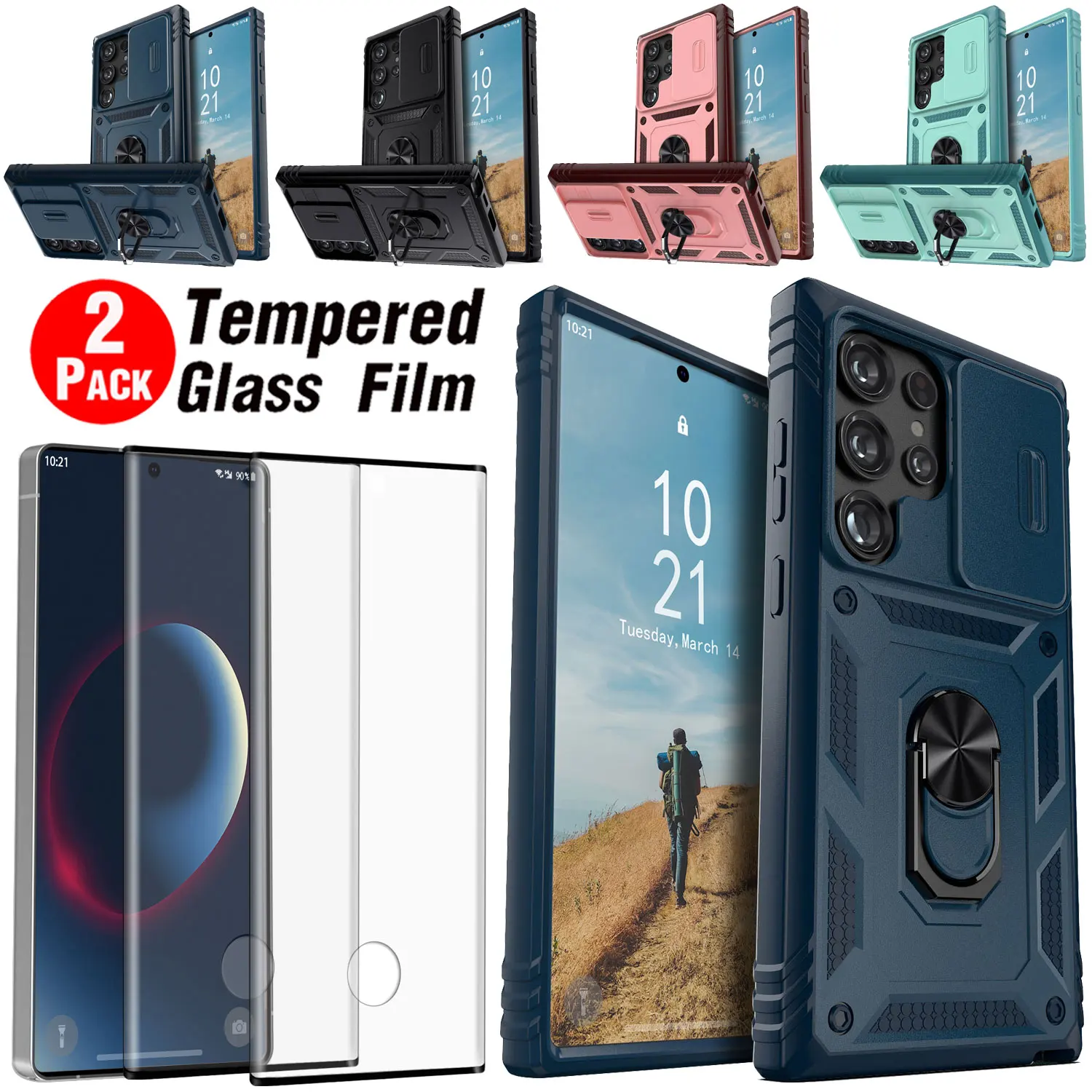 For Samsung For Galaxy S25/Edge/Ultra/Plus/FE Lens Slide Protect Case Ring Stand Cover +2PCS Clear Tempered Glass Protector
For Samsung For Galaxy S25/Edge/Ultra/Plus/FE Lens Slide Protect Case Ring Stand Cover +2PCS Clear Tempered Glass Protector