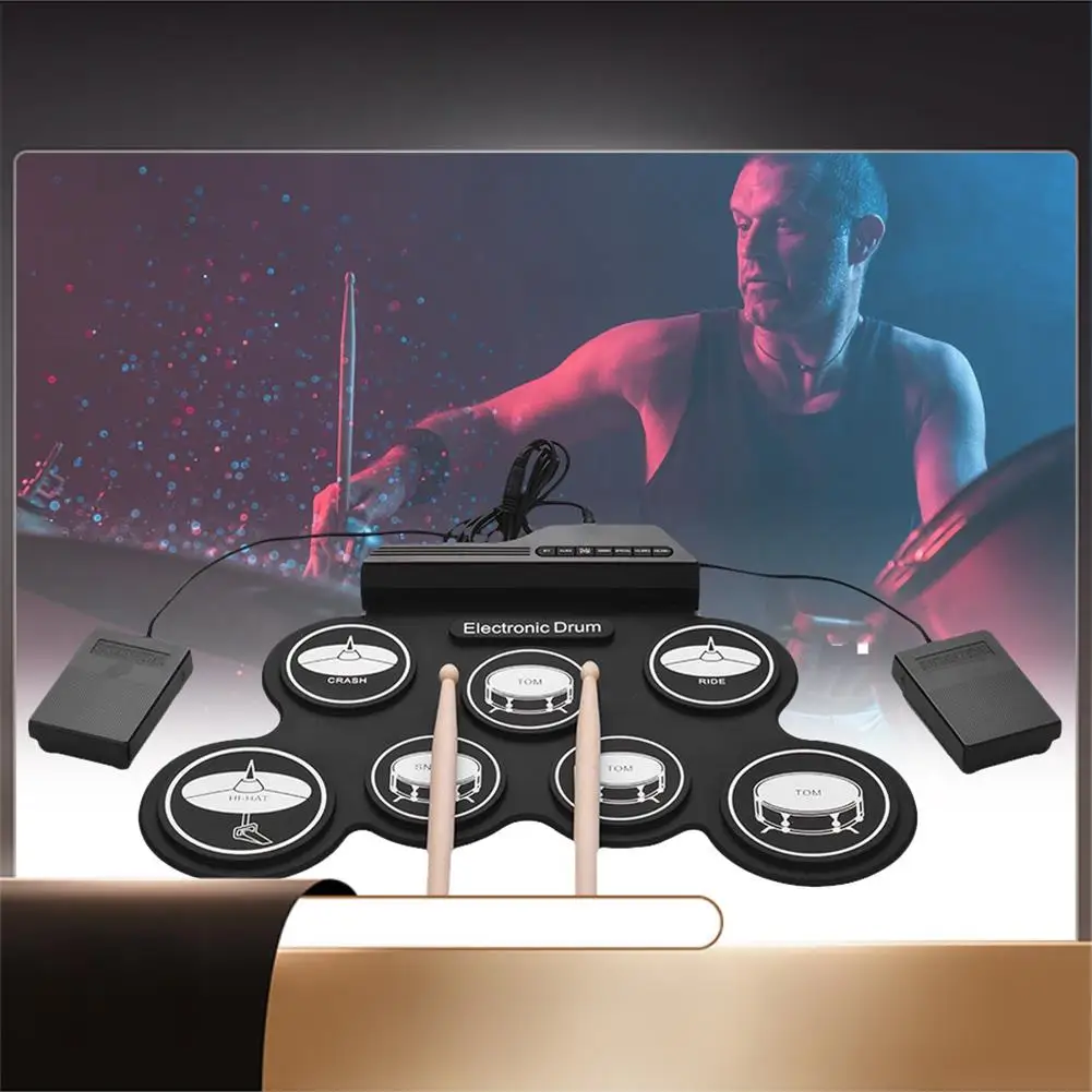 7 Pads Electric Drum Set ,Portable Roll Up Drum Practice Pad Drum Kit With Drum Pedals Drum Sticks, Gift For Kids Adults-N35R
7 Pads Electric Drum Set ,Portable Roll Up Drum Practice Pad Drum Kit With Drum Pedals Drum Sticks, Gift For Kids Adults-N35R