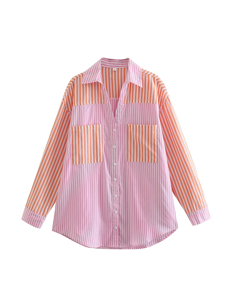 Willshela Women Fashion With Pockets Striped Single Breasted Blouse Vintage Lapel Neck Long Sleeves Female Chic Lady Shirts
Willshela Women Fashion With Pockets Striped Single Breasted Blouse Vintage Lapel Neck Long Sleeves Female Chic Lady Shirts
