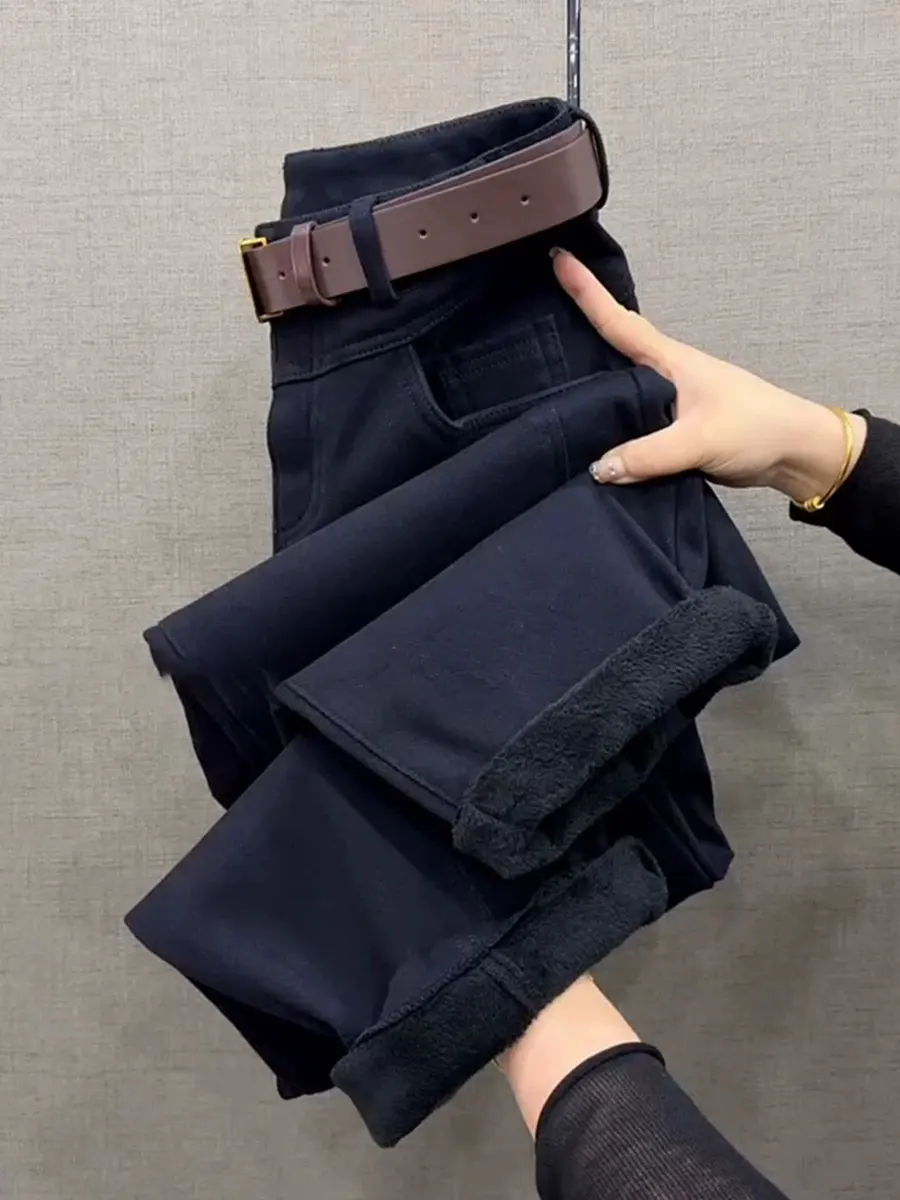 High Quali Fce Lined Thi Winter Denim Jeans Women's plus Size High Waist Nine Points Vintage Warm Casual Trousers
High Quali Fce Lined Thi Winter Denim Jeans Women's plus Size High Waist Nine Points Vintage Warm Casual Trousers