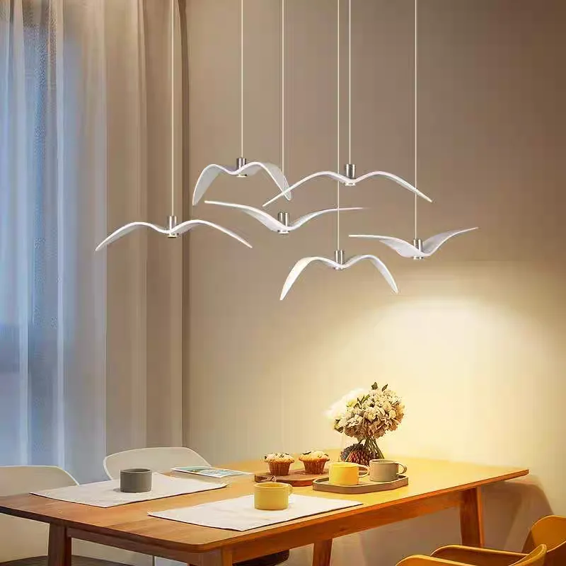 Seagull pendant lamp, modern Nordic bar table lamp, personalized and creative restaurant, foyer staircase lighting fixture
Seagull pendant lamp, modern Nordic bar table lamp, personalized and creative restaurant, foyer staircase lighting fixture