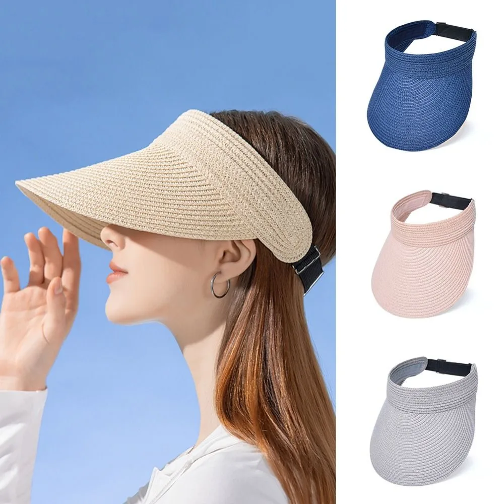 Fashion Anti-UV Women's Empty Top Visor Caps Adjustable Long Wide Brim Beach Caps Versatile Sunshades Unisex
Fashion Anti-UV Women's Empty Top Visor Caps Adjustable Long Wide Brim Beach Caps Versatile Sunshades Unisex