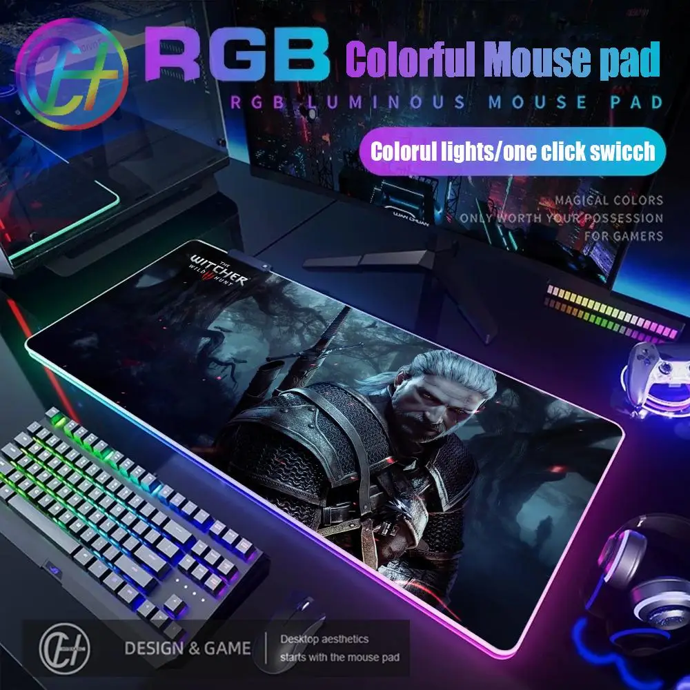 T_the W_witcher 3 Mouse Pad RGB Gaming Accessories Mouse Luminous Desk Mat Backlit Pad Cushion LED Large Gamer Luminous Mat
T_the W_witcher 3 Mouse Pad RGB Gaming Accessories Mouse Luminous Desk Mat Backlit Pad Cushion LED Large Gamer Luminous Mat