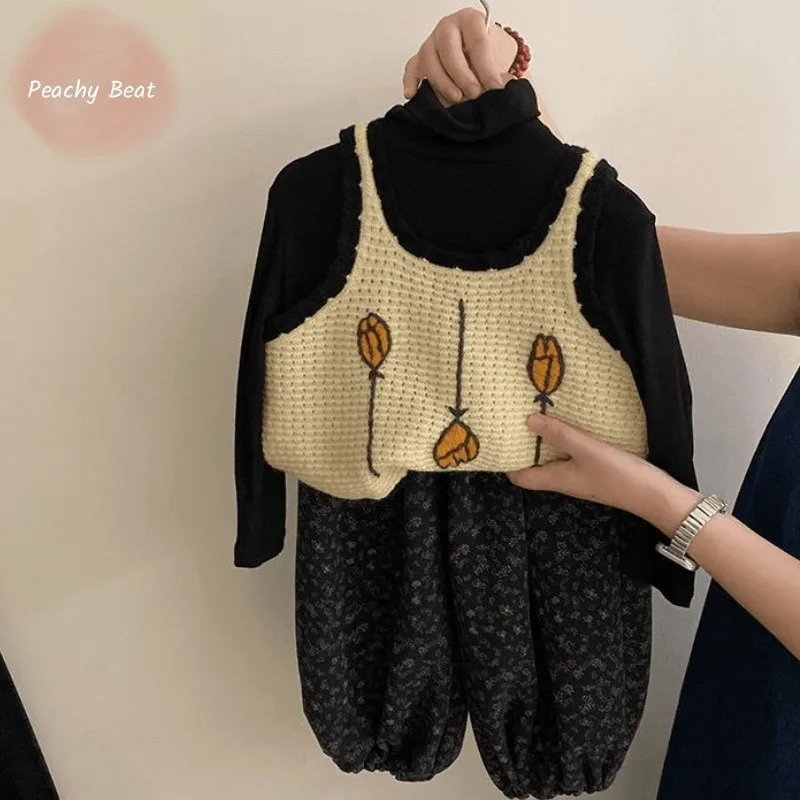 Elegant Baby Girl Knitted Vest+Pullover+Floral Pant 3PCS Clothes Set Infant Toddler Child Autumn Winter Baby Clothes 18M-10Y
Elegant Baby Girl Knitted Vest+Pullover+Floral Pant 3PCS Clothes Set Infant Toddler Child Autumn Winter Baby Clothes 18M-10Y