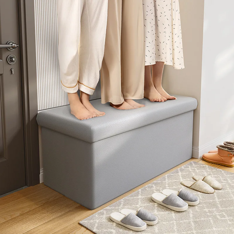 Versatile leather folding rectangular storage stool for family use to store shoes, toys and snacks - modern design
Versatile leather folding rectangular storage stool for family use to store shoes, toys and snacks - modern design