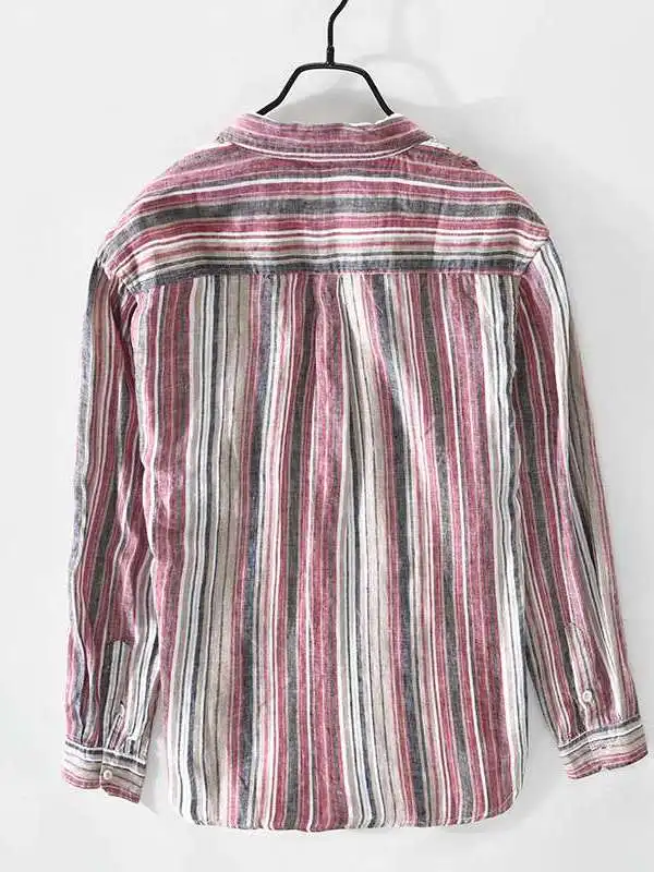 New 757 Men's Casual Striped Linen Shirt Spring Summer Loose Fit PU Leather Polyester Fiber Long Sleeve CleanFit Collar
New 757 Men's Casual Striped Linen Shirt Spring Summer Loose Fit PU Leather Polyester Fiber Long Sleeve CleanFit Collar