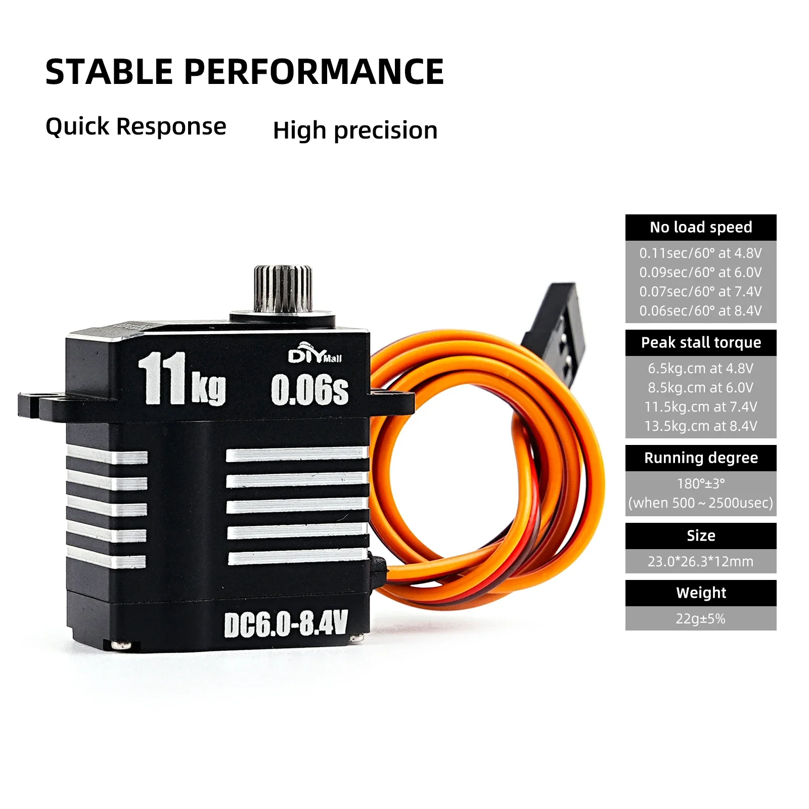 11KG H-11 Digital Servo Full Metal Programmable Coreless Motor for RC Helicopter Car Robot Airplane DIY
11KG H-11 Digital Servo Full Metal Programmable Coreless Motor for RC Helicopter Car Robot Airplane DIY