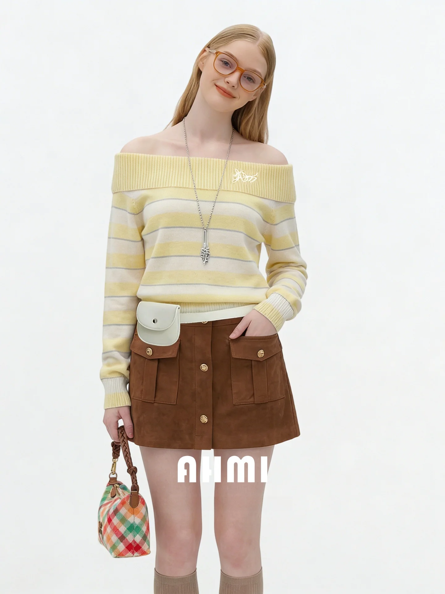 AHMI Embroidered oulder Bared Letter Knitwear Women's Sweet Sle Loose Fit Soft Polyester Blend Spring Autumn New Arrival
AHMI Embroidered oulder Bared Letter Knitwear Women's Sweet Sle Loose Fit Soft Polyester Blend Spring Autumn New Arrival