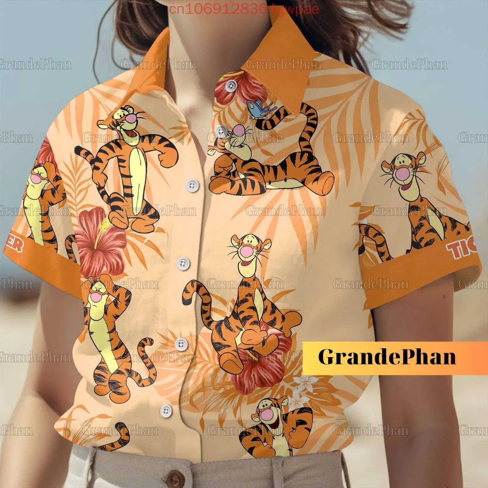 Disney Winnie the Pooh Tigger Women's Shirt Casual Short Sleeve Hawaiian Shirt Tops Cartoon Summer Fashion Holiday Beach Shirt
Disney Winnie the Pooh Tigger Women's Shirt Casual Short Sleeve Hawaiian Shirt Tops Cartoon Summer Fashion Holiday Beach Shirt
