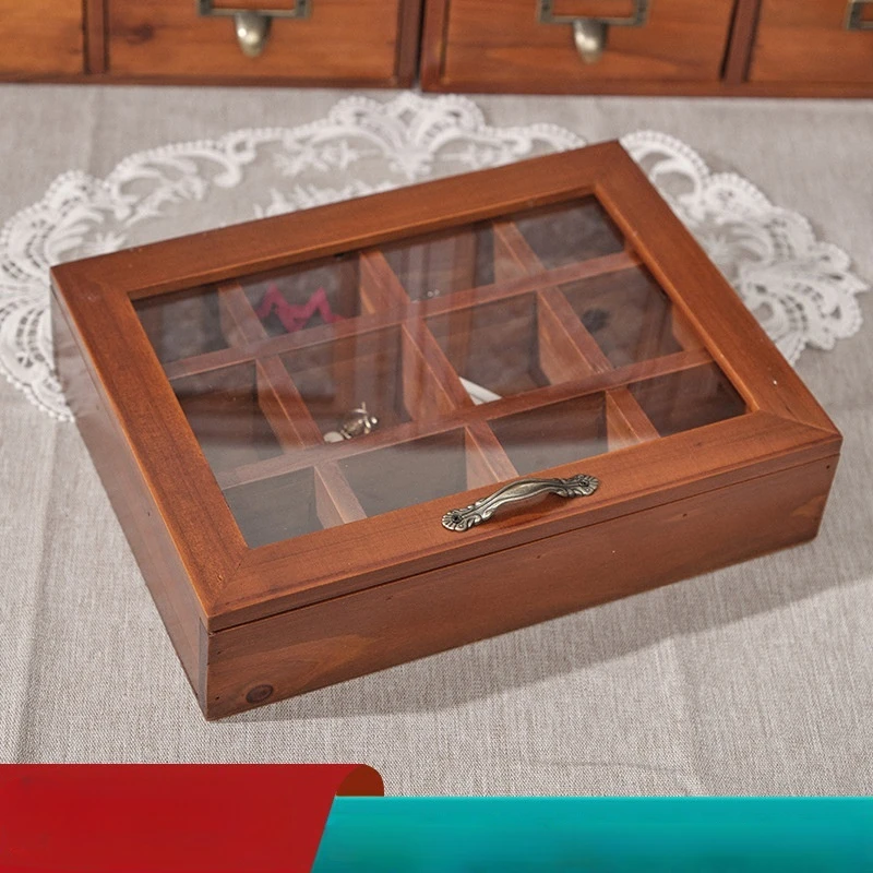 Vintage Solid Wood Jewelry Box Storage Accessories Earrings Necklace Rings Play Plaid Acrylic Cover Storage Box Desk Organizer
Vintage Solid Wood Jewelry Box Storage Accessories Earrings Necklace Rings Play Plaid Acrylic Cover Storage Box Desk Organizer