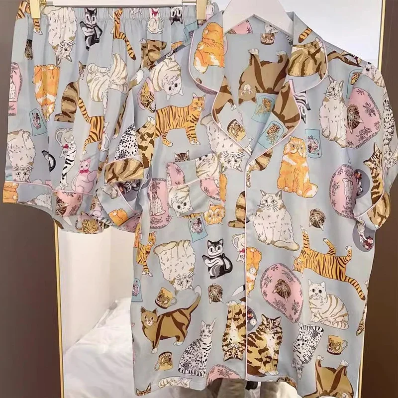 The 2024 New Summer Cool Y2k Sleep Fashion Loose Casual Classic Women's Home Cartoon Cat Korean Women's Short Pajamas
The 2024 New Summer Cool Y2k Sleep Fashion Loose Casual Classic Women's Home Cartoon Cat Korean Women's Short Pajamas