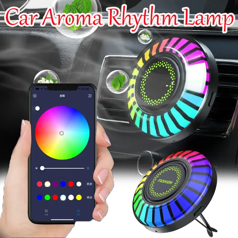 Car Smart Perfume Rhythm Light APP-controlled Smart Music Rhythm Lighting Air Freshener Atmosphere Lighting Tool Auto Parts
Car Smart Perfume Rhythm Light APP-controlled Smart Music Rhythm Lighting Air Freshener Atmosphere Lighting Tool Auto Parts