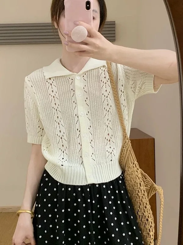 Korean Sle Fre And Versatile Knitwear Women's Summer 2025 New Design Ele Cardigan Top Polyester Fiber ort Sve
Korean Sle Fre And Versatile Knitwear Women's Summer 2025 New Design Ele Cardigan Top Polyester Fiber ort Sve