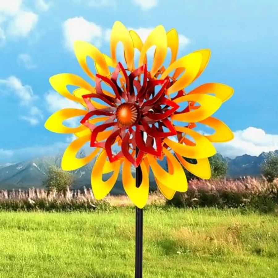Sunflower Wind Spinners 360 Degrees Swivel Metal Wind Sculptures 62" Garden Pinwheels for Yard Lawn Patio Decor
Sunflower Wind Spinners 360 Degrees Swivel Metal Wind Sculptures 62" Garden Pinwheels for Yard Lawn Patio Decor