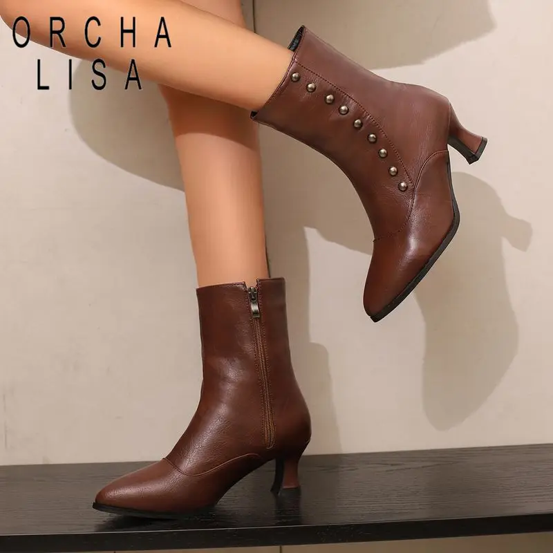 ORCHA LISA 2025 New Women Mid Calf Boots Pointed Toe 5.5cm Small Heels Zipper Rivets Big Size 46 47 48 Daily Bota Winter
ORCHA LISA 2025 New Women Mid Calf Boots Pointed Toe 5.5cm Small Heels Zipper Rivets Big Size 46 47 48 Daily Bota Winter