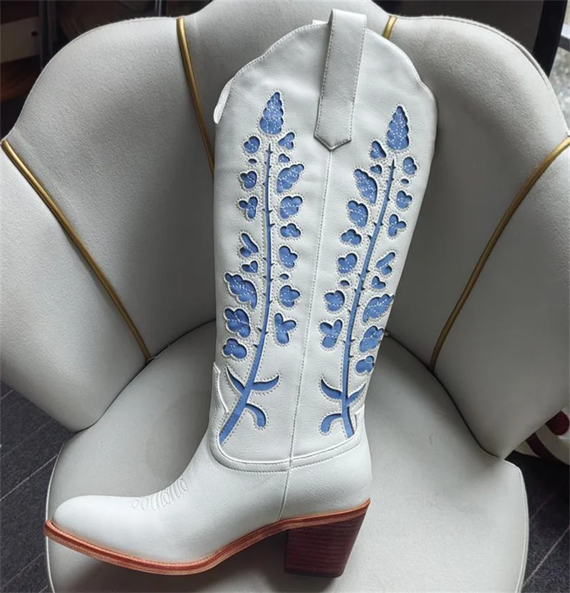 Onlymaker Women Blue Mid-Calf Cowboy Boots Embroidered Comfortabl Fantastic Wide- Calf Boots
Onlymaker Women Blue Mid-Calf Cowboy Boots Embroidered Comfortabl Fantastic Wide- Calf Boots