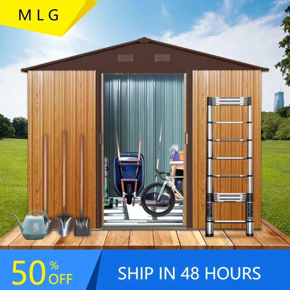 8ft X 6ft Outdoor Metal Storage Shed with Metal Foundation,Coffee, Outdoor Storage,shed Sheds for Storage
8ft X 6ft Outdoor Metal Storage Shed with Metal Foundation,Coffee, Outdoor Storage,shed Sheds for Storage
