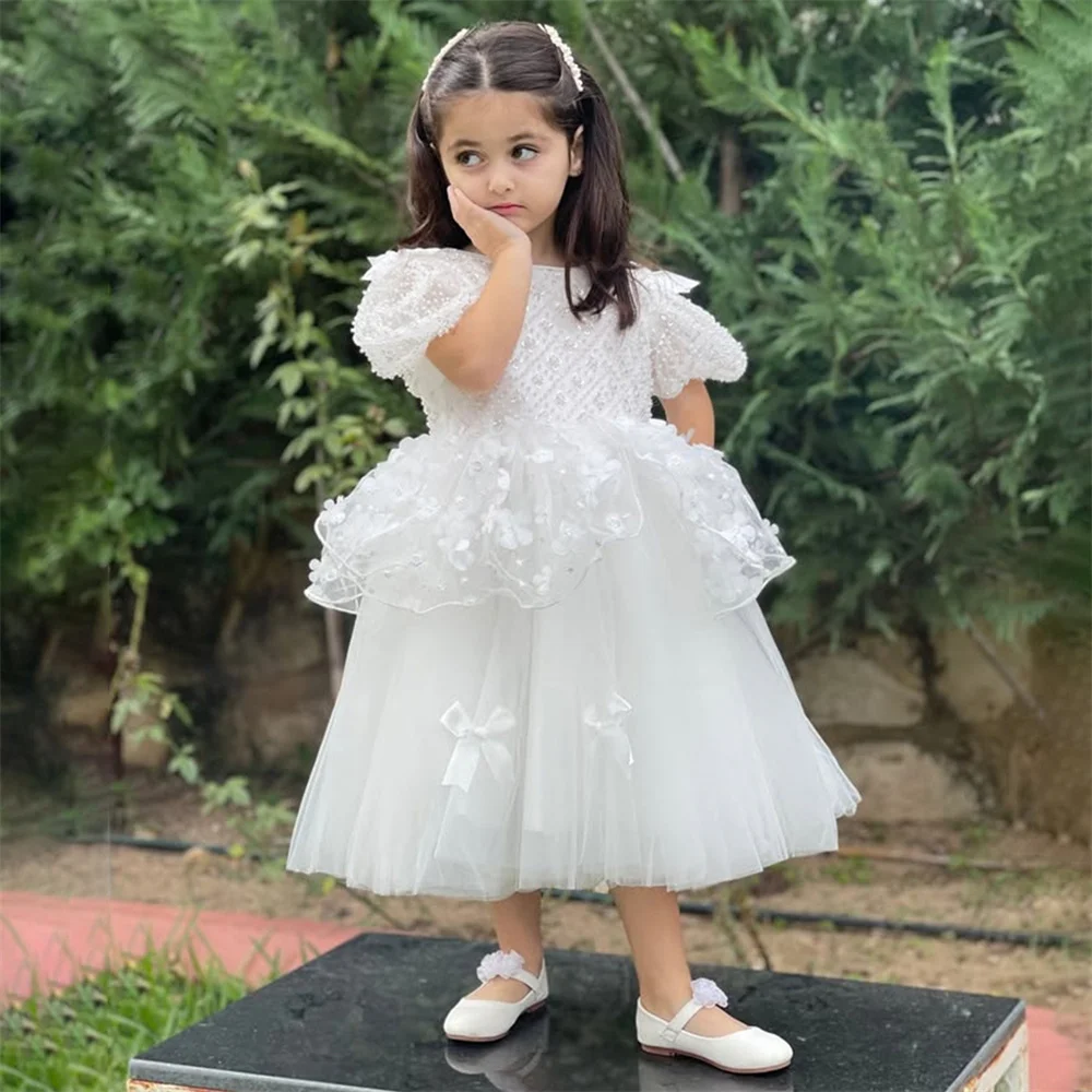 Luxury Beading Crystals Short Sleeve A Line Princess Wedding Flower Girl Dress Ankle Length First Communion Gown Customized 2025
Luxury Beading Crystals Short Sleeve A Line Princess Wedding Flower Girl Dress Ankle Length First Communion Gown Customized 2025