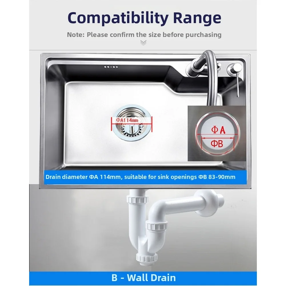 Дренажная труба для кухонной мойки 114 мм с двойным отверстием, настенная, с внутренней вставкой из нержавеющей стали и пластиковым корпусом, простая установка
Дренажная труба для кухонной мойки 114 мм с двойным отверстием, настенная, с внутренней вставкой из нержавеющей стали и пластиковым корпусом, простая установка