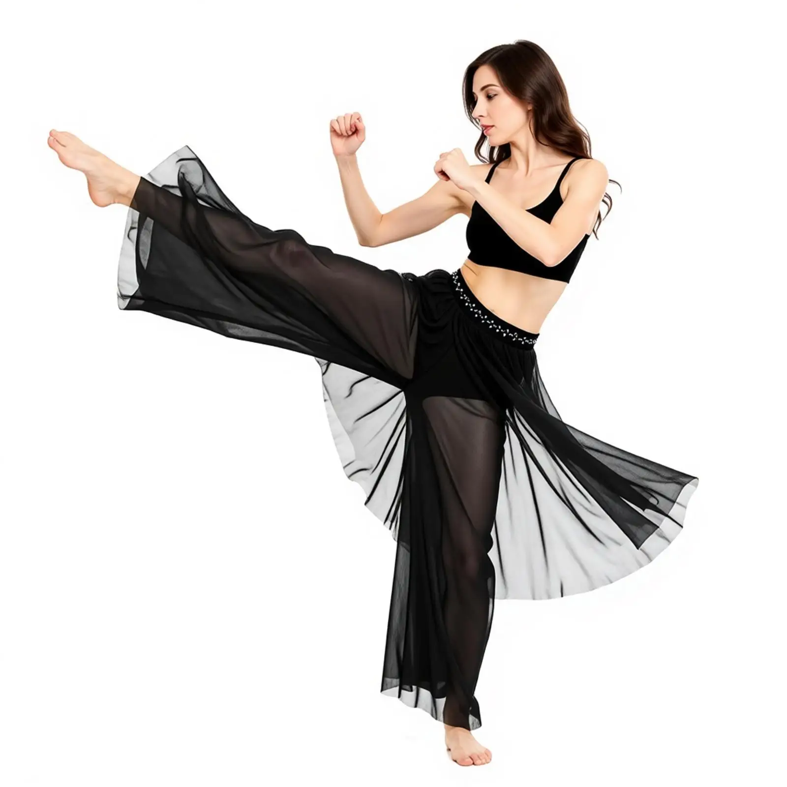 Women Lyrical Dance Mesh Pants Asymmetrical Rhinestone Irregular Overlay Built-in Briefs Bottom Modern Contemporary Dancewear
Women Lyrical Dance Mesh Pants Asymmetrical Rhinestone Irregular Overlay Built-in Briefs Bottom Modern Contemporary Dancewear