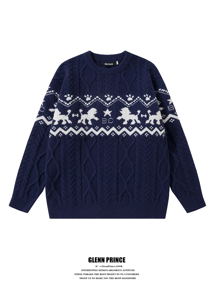 GPstudio American Sle Fair Isle round Ne Sweater Men's Anti-Aging Versatile Loose Overhead Couple Knitted irt Top
GPstudio American Sle Fair Isle round Ne Sweater Men's Anti-Aging Versatile Loose Overhead Couple Knitted irt Top