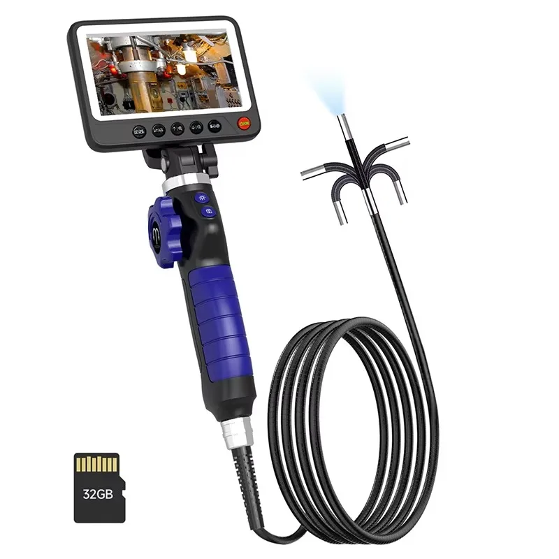 Two Ways Articulating Borescope With Light 5" IPS Screen 32GB Endoscope Inspection Camera for Pipe Camera
Two Ways Articulating Borescope With Light 5" IPS Screen 32GB Endoscope Inspection Camera for Pipe Camera