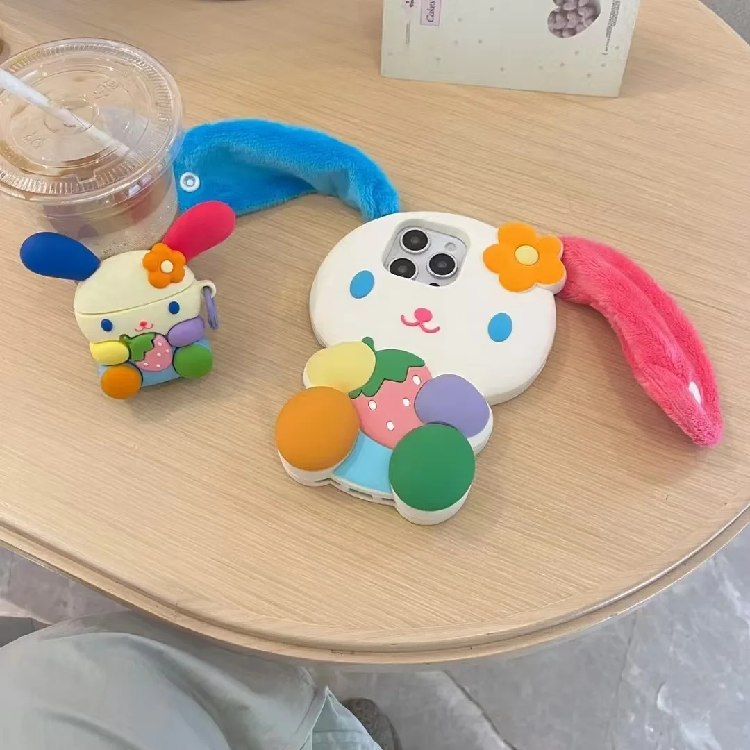Silicone plush ear little flower rabbit iPhone phone case with three-dimensional hug of strawberries and rainbow rabbits iphone
Silicone plush ear little flower rabbit iPhone phone case with three-dimensional hug of strawberries and rainbow rabbits iphone