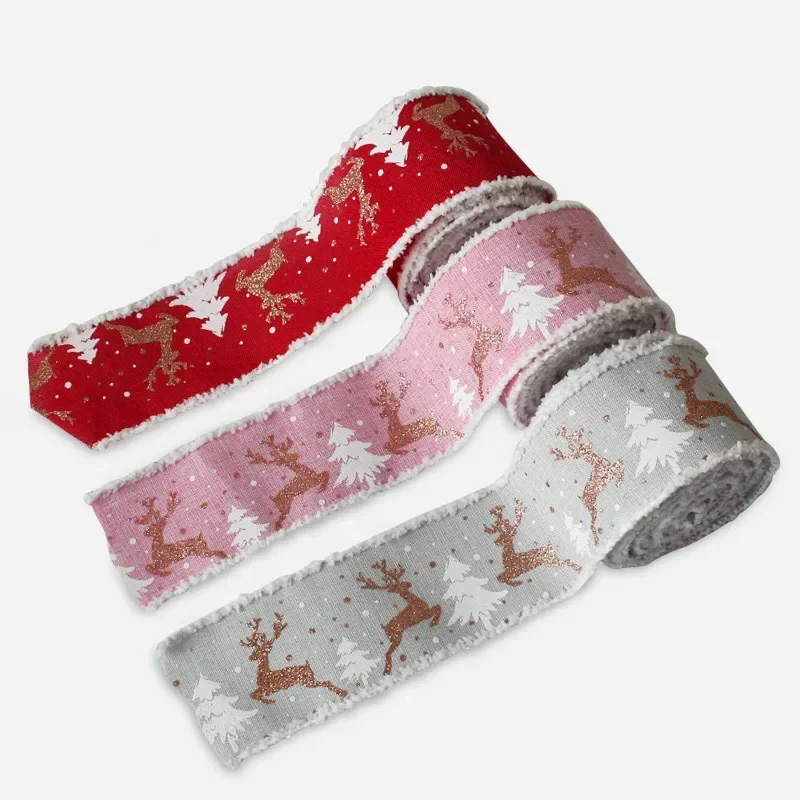 Christmas Printed Ribbon Tricolor Elk Morning Ribbon DIY Wire Lace Linen Roll Gift Bag
Christmas Printed Ribbon Tricolor Elk Morning Ribbon DIY Wire Lace Linen Roll Gift Bag