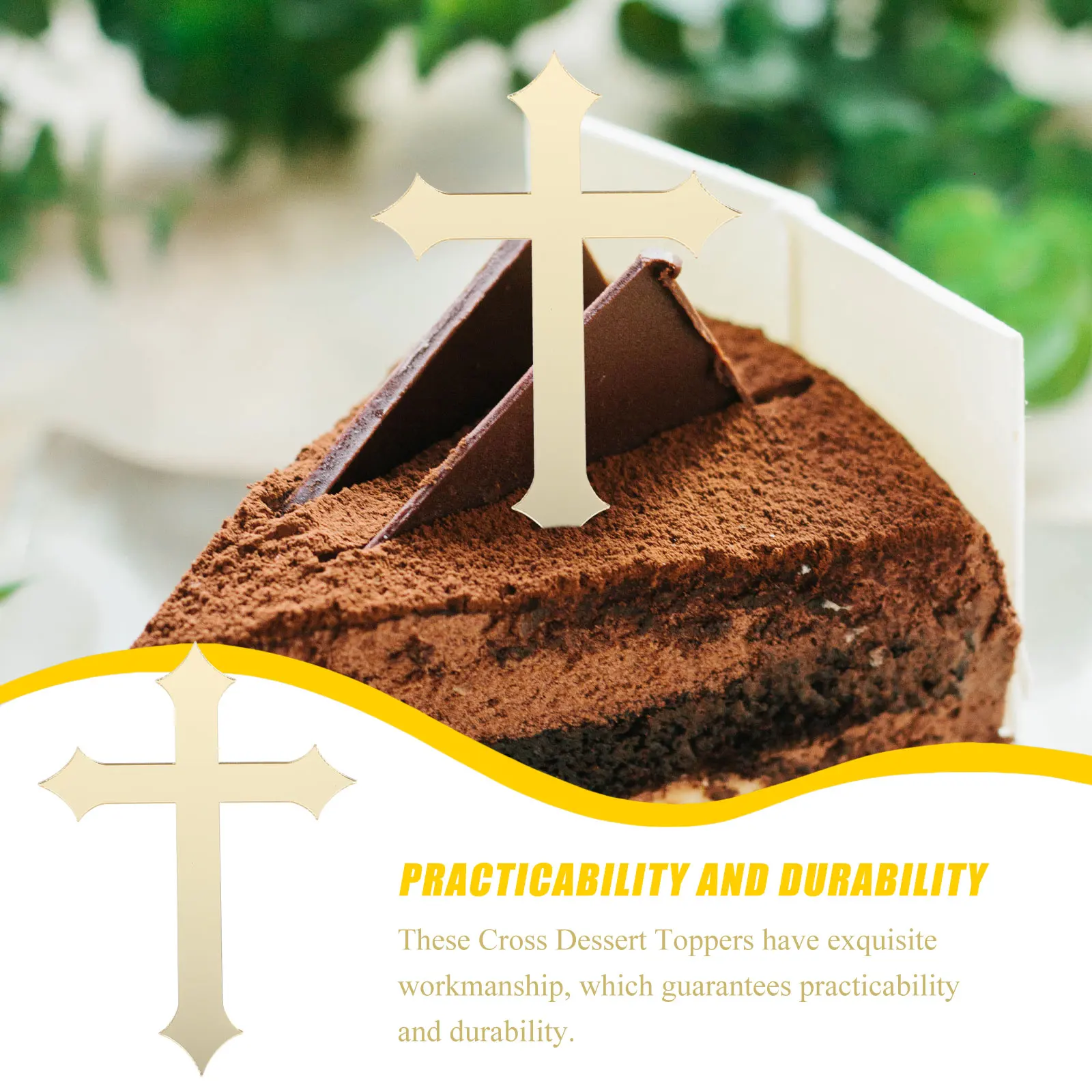 10 Pcs Cross Cake Decorations Gold Acrylic Dessert Toppers Baptism Wedding Birthday Anniversary Inserts 10x7cm Cake Decoration
10 Pcs Cross Cake Decorations Gold Acrylic Dessert Toppers Baptism Wedding Birthday Anniversary Inserts 10x7cm Cake Decoration