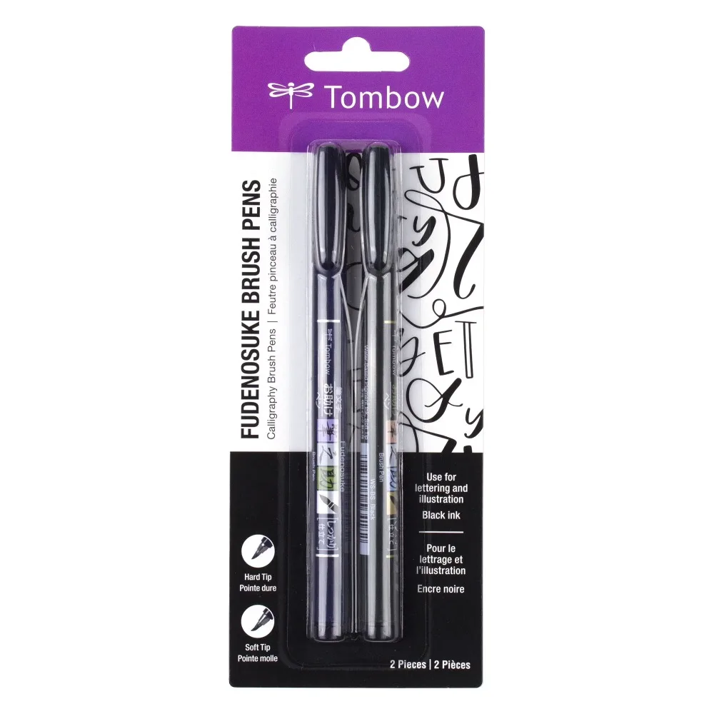 Tombow 62038 Fudenosuke Brush Pens, Hard and Soft Tip Brush Pens, Black, 2 Pack
Tombow 62038 Fudenosuke Brush Pens, Hard and Soft Tip Brush Pens, Black, 2 Pack