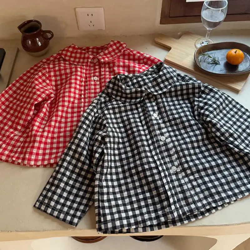 2025 Spring New Children Long Sleeve Shirts Cotton Loose Girls Embroidery Plaid Shirts Baby Casual Lapel Tops Kids Clothes
2025 Spring New Children Long Sleeve Shirts Cotton Loose Girls Embroidery Plaid Shirts Baby Casual Lapel Tops Kids Clothes